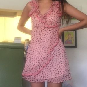 H&M pink and brown dress